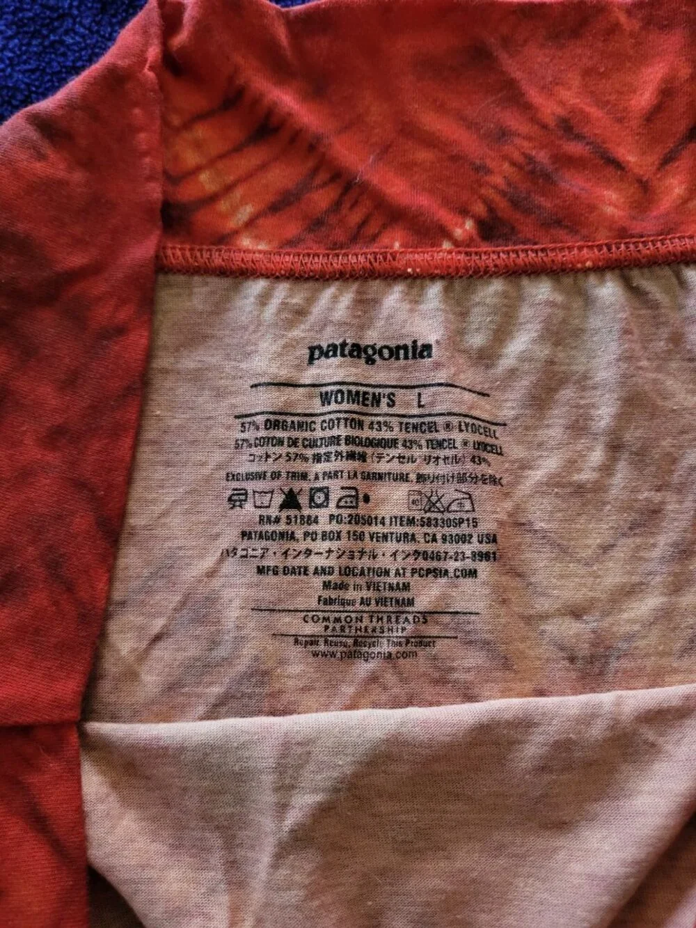 Patagonia Cotton Blend Stretch Pull On Tie Dye Print Skirt Women's size L - Picture 3 of 5